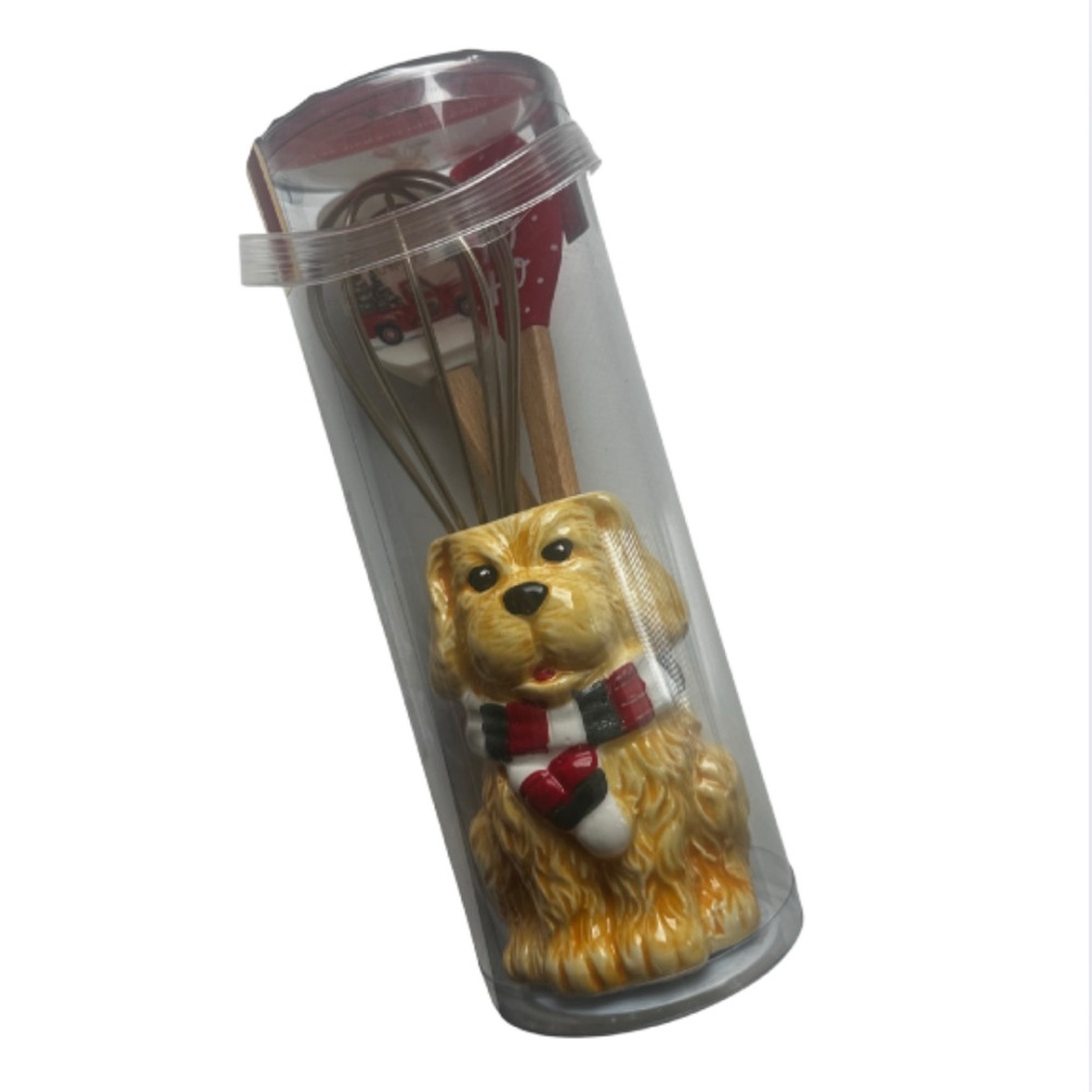 CWC Christmas Mini Kitchen Utensil Set Dog Holiday Baking Tools 4-Piece